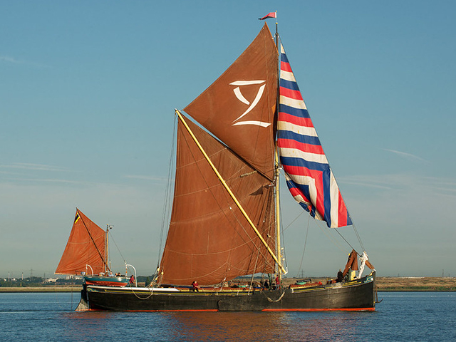 The Thames Sailing Barges racing on the Medway River