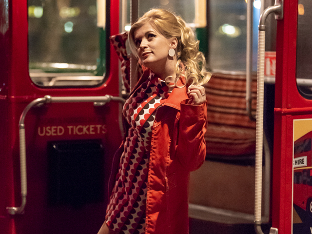 The swinging 60's in London are back for a night of posing and fun with a vintage bus!