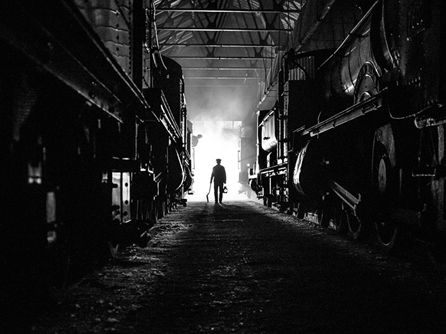 A steamy evening inside the Shed at Didcot Railway Centre